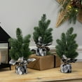 thumbnail image 2 of Northlight Mini Iced Pine Artificial Christmas Trees - 10" - Set of 3, 2 of 5