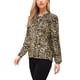 thumbnail image 4 of INSPIRAR CHIC Blusa de Mujer con Estampado de Leopardo, Cuello con Lazo, Manga Larga de Linterna Casual, Talla S, 4 of 6
