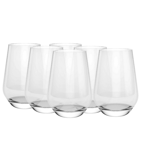 Juego de 6 Vasos de Vidrio Soplado Cristar 460 ml Sicilia