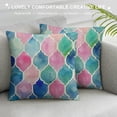 thumbnail image 3 of Creowell Throw Pillow Cover Moroccan Pink Teal and Purple Colorful Creative Decorative Pillow Case Home Decor Pillowcase, 3 of 5