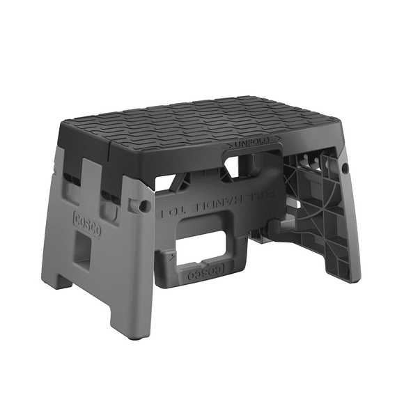 COSCO 1-Step Plastic Folding Step Stool, Type 1A (Black and Gray)
