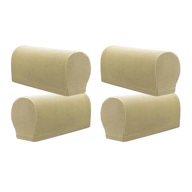 4 fundas para reposabrazos de sofá, sofá de dos plazas, sillón, funda para brazos Beige