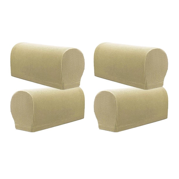 2 pares de fundas elásticas para reposabrazos de sofá, muebles, sofá, sillón, funda para brazo Beige