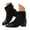 Black, variant on Fall Boots for Women 2025 Cap Toe Trendy Gogo Ankle Boots Zip up Heeled Short Booties