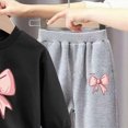 thumbnail image 5 of TOWED22 Toddler Baby Girl Outfits Ruffle Long Sleeve Print Tops + Flare Pants Set Toddler 2Pcs Fall Winter Clothes,Black,9-10 Y, 5 of 5