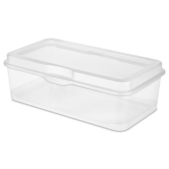 Sterilite Plastic FlipTop Latching Storage Box Container, Clear, 12 Pack
