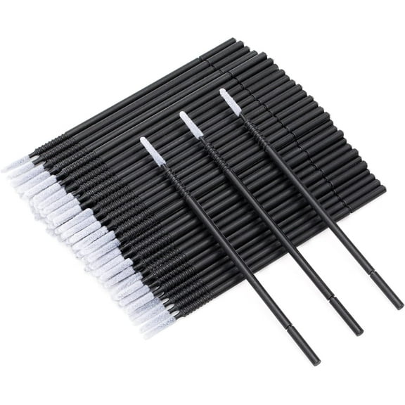 200Pcs Long Tips Micro Brush Applicator - Disposable Eyelash Applicator Bendable Black Micro Brushes - Micro Lash Lift Brush Applicators - Micro Fibre Lash Brushes for Nail Polish Crafts