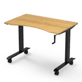 thumbnail image 7 of Stand Up Desk Store Crank Adjustable Height Rolling Standing Desk (Charcoal Frame/Curved Bamboo Top, 48" Wide), 7 of 7