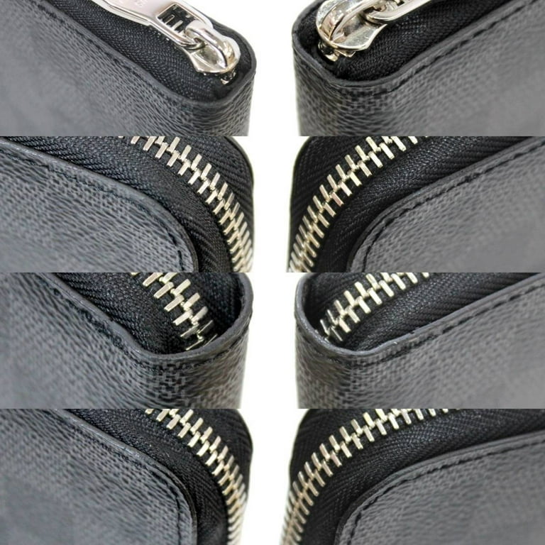 Auth Louis Vuitton Damier Graphite Zippy Wallet Vertical N63095