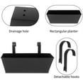 thumbnail image 3 of HLONK 4 Pack Rectangular Fence Planter Box Large Metal Hanging Flower Pots Outdoor Railing Buckets with Detachable Hooks Countryside Style Window Boxes for Balcony Garden - White - By, 3 of 7