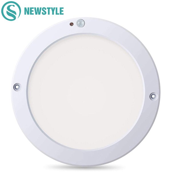Panel de luz LED redondo, luces de techo con Sensor de movimiento, Detector infrarrojo del cuerpo humano, montaje empotrado, 15W/18W
