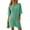 Green, variant on Women's Crew Neck Short Sleeve Rompers, Striped Knit Texture, Drop Shoulder Silhouette with side pockets Blue S
