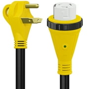 Leisure RV Trailer dogbone power cord plug adapter 30 amp male to 50 amp female locking connector