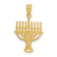 thumbnail image 3 of 14K Yellow Gold Polished Finish Menorah Star of David Symbol Pendant, 3 of 3