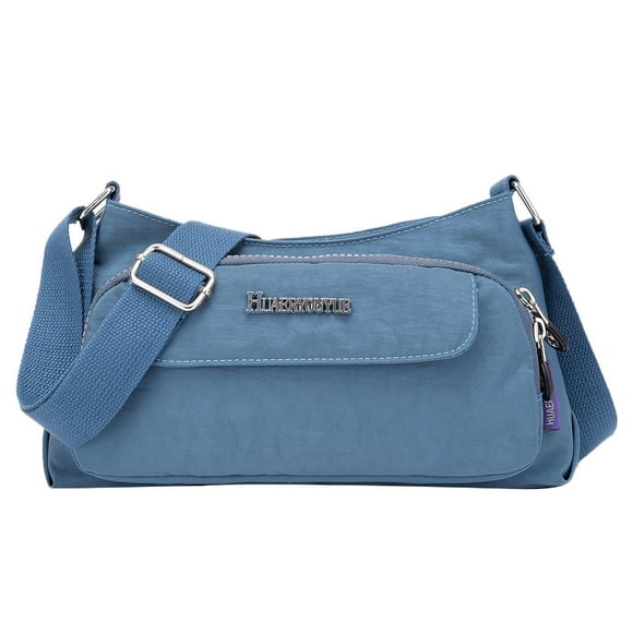 YOUSNH Women Nylon Shoulder Bag Waterproof Elegant Daily Shopping Handbag Messenger Bags Light blue