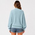 thumbnail image 4 of Long Sleeve Sweaters for Women Crewneck Casual Knitted Sweater Waffle Mock Neck Fall Winter Pullover Top, 4 of 5