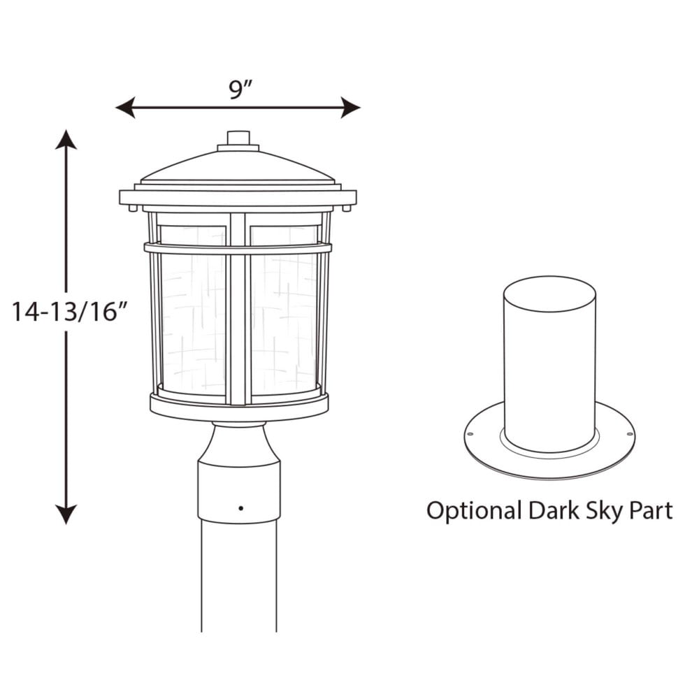 Progress Lighting - One Light Post Lantern - Wish LED - Outdoor Light - 1 Light