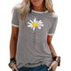 thumbnail image 2 of Camiseta de Mujer Cuello Redondo Manga Corta Cómoda Camiseta Transpirable para Fiesta Oficina Gris Claro M, 2 of 5