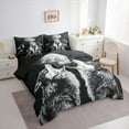 thumbnail image 7 of Feelyou Grey Wolf Bedding Comforter Set 7pcs, Woodland Wildlife Queen Bedding Sets, Rustic Farmhosue Reversible Queen Sheet Sets, Luxury Bedroom Decor, 7 of 7