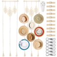 thumbnail image 1 of PENGXIANG Hat Organizer Hand Weaving Decorative Hat Hanger Boho Style Hat Rack Tassels Multipurpose Hat Storage Holder with Clips and Hook for Wide Brim and Fedora Hats Display Home Offic, 1 of 7