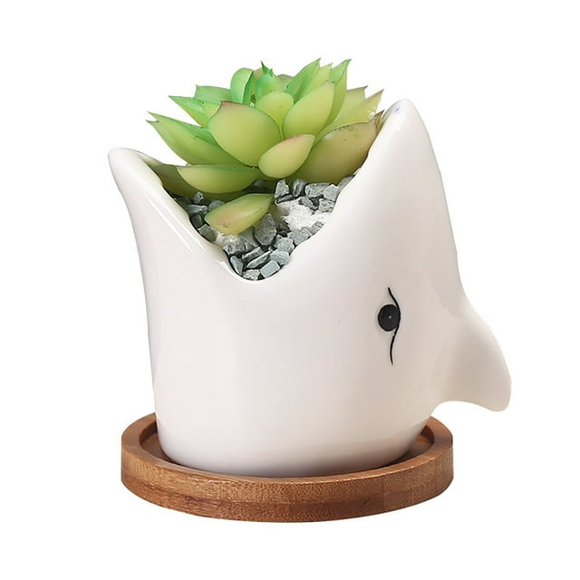 Stylish Cartoon Cactus Ceramic Planter for Modern Patio and Garden Ornament