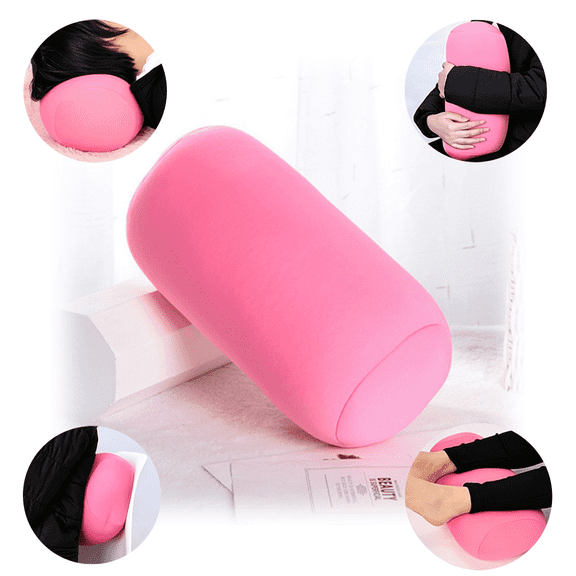 Orthopedic Microbead Bolster Neck Roll Pillow, Cylinder Support Cushion Ease Neck Back Pain for Sleep Travel, 1PC