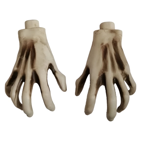 BESTSKY 1-Pair of Realistic Skeleton Hands. Spooky Hand Props for Halloween Decor. Life-Size,Poseable Skeleton,Zombie Or Monster Hands for Haunted House & Party