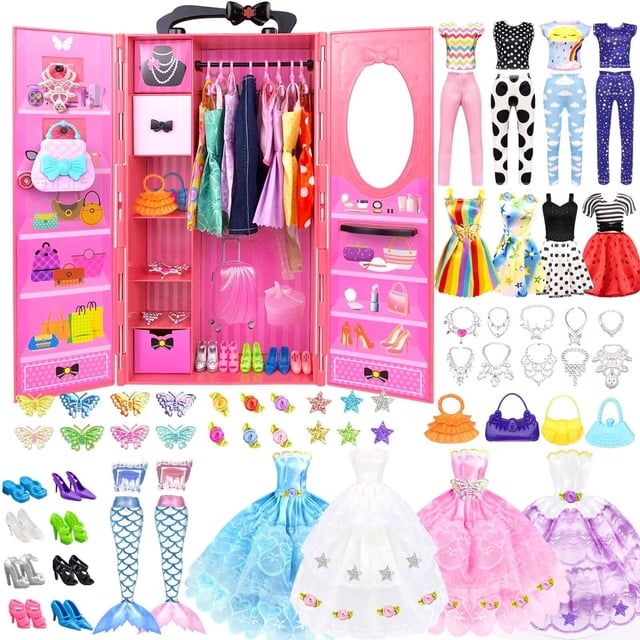 Set de ropa y accesorios para muñecas de 84 piezas para muñecas de 11.5 pulgadas