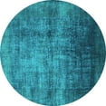 thumbnail image 1 of Ahgly Company Indoor Round Oriental Turquoise Blue Industrial Area Rugs, 5' Round, 1 of 4
