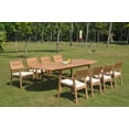 thumbnail image 6 of Grade-A Teak Dining Set: 8 Seater 9 Pc: 118" Oval Table And 8 Vellore Stacking Arm Chairs Outdoor Patio WholesaleTeak #51VL2609, 6 of 6