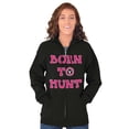 thumbnail image 3 of Born to Hunt Crosshairs Deer Buck Unisex Fleece Graphic Zip Up Hoodie Brisco Brands 2X, 3 of 5