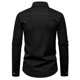 thumbnail image 5 of Blusa y camisa de manga larga con cuello vuelto para hombre, informal, a la moda, con estampado liso, botones, manga larga, cuello vuelto, blusa de poliéster para hombre, 5 of 8