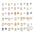 thumbnail image 2 of 30 Pairs Circular Heart-shaped Earrings Diamond Geometric Ear Studs, 2 of 8
