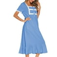 thumbnail image 3 of SWSMCLT Women's Victorian Nightgown Comfy Frilly Princess Soft Lightweight Summer Ruffle Sleep Dress Pajama Dress Short Sleeve Sky Blue 3X-Large, 3 of 4