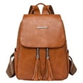 thumbnail image 1 of Sac à Dos Décontracté Grande Capacité en Cuir Uni avec Franges et Fermeture Éclair pour Femmes, Mini Sac à Dos Transparent, 1 of 7