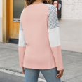 thumbnail image 6 of Jalioing Women's Casual Pullover Tee Color Block Long Sleeve Dropped Shoulder Shirts Classic Crew Neck Tops, 6 of 7