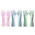 thumbnail image 1 of Rubber Gloves for Kitchen Use Assorted Color Safe Lightweight with Good Elasticity and AntiSkid 3 Pairs, 1 of 8