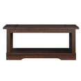 thumbnail image 5 of Wampat Farmhouse Coffee Table with Storage Shelf for Living Room, Metal Strip Decor, Brown, 5 of 7