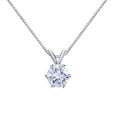 thumbnail image 1 of Platinum Round 6-Prong Solitaire Moissanite Pendant Necklace (1ct TGW, 6.5mm, G-H Color) 16 to 18-inch by Diamond Wish, 1 of 4