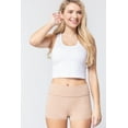 thumbnail image 5 of Simply Fashion Active Foldover Banded Wait Basic Yoga Short Pants, KHAKI-MEDIUM, 5 of 5