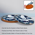 thumbnail image 4 of Peace Dove Microfiber Leather Round Coasters (6PCS) - 11x11 cm/4.3x4.3 in Set for Drinks,and Durable Beverage Coasters with Holder - Your Table Surface and Enhance Décor, 4 of 6