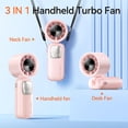 thumbnail image 4 of Ventilador portátil KIMMOO Turbo 3 en 1 con batería de 10 horas, color rosa, 4 of 8