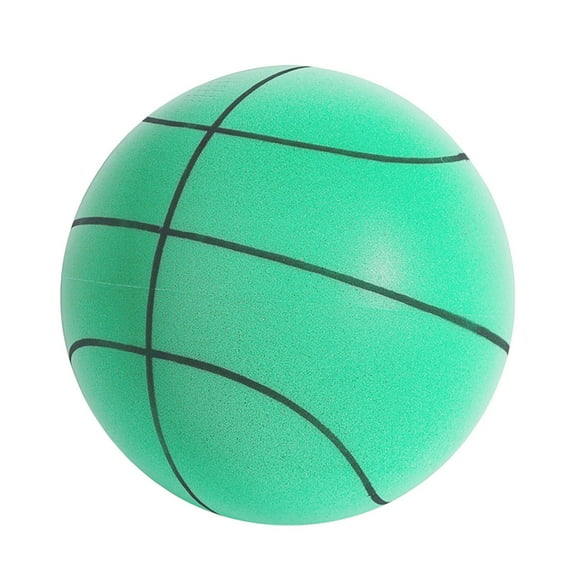 Silent Basketball - Indoor Quiet Training Ball, High-Density Foam, Low Noise, Highly Elastic, Easy to Grip, Green