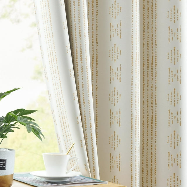 Cortinas jinchan 244 cm Beige Boho Termoaislantes Opacas 2 Paneles