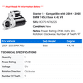 thumbnail image 2 of Starter 1 - Compatible with 2004 - 2005 BMW 745Li Base 4.4L V8, 2 of 2