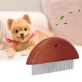 thumbnail image 4 of Peine de pelo para el cuidado de los dientes de acero inoxidable para perros y gatos con mango de madera (aguja fina), 4 of 8