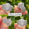 thumbnail image 2 of SFTING Pear Wedding Ring Sets for Women 925 Sterling Silver Promise Engagement Ring Enhancer Bridal Sets Jewelry Gift for Her Size 7, 2 of 8