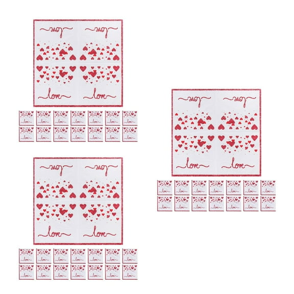 60 pcs Valentines Napkins Happy Valentine'S Day Paper Napkins Love Heart Disposable Guest Napkins Hand Towels Cocktail Dinner Decor Napkins