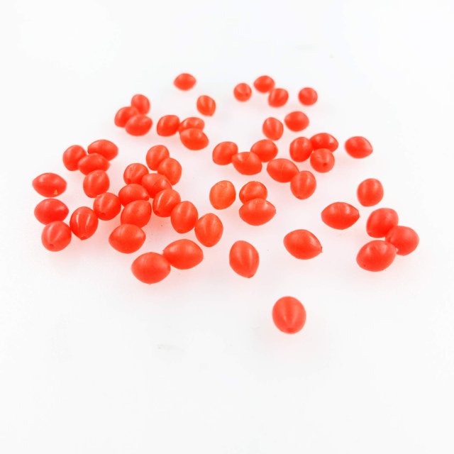 Huevos ovalados de goma Fishing Beads QHDJIANHUI Glow, 200 unidades