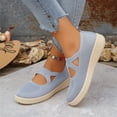 thumbnail image 4 of Domzle Orthopedic Shoes for Women Wide Width Breathable Knit Slip On Walking Sneakers with Arch Support Comfortable Lightweight Non Slip Casual Work Shoes Gray 39, 4 of 8